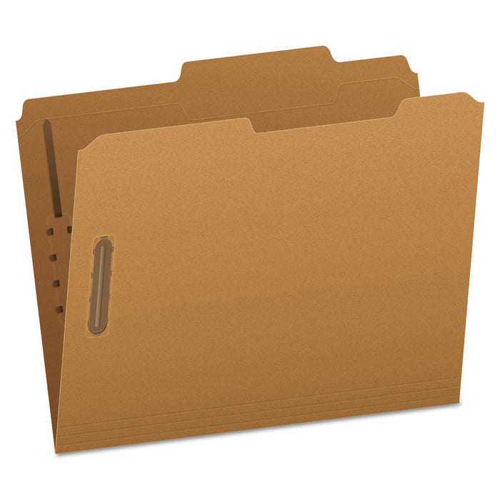 Kraft Fastener Folders, 2/5-Cut Tabs: Right of Center, 2 Fasteners, Letter Size, Kraft Exterior, 50/Box