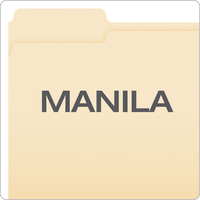 CutLess/WaterShed File Folders, 1/3-Cut Tabs, Letter Size, Manila, 100/Box