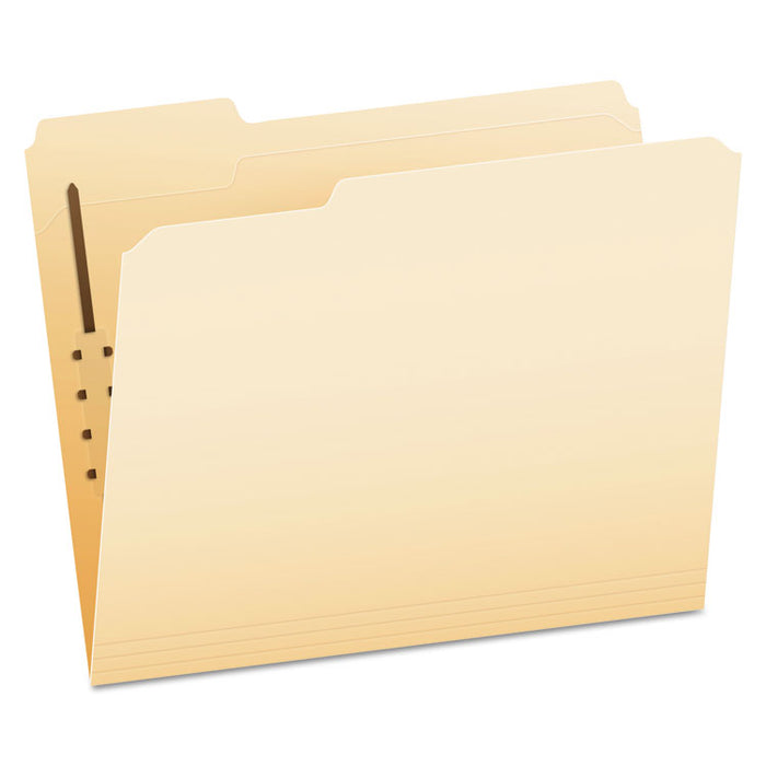 Manila Fastener Folders, 1/3-Cut Tabs: Assorted, 1 Fastener, Letter Size, Manila Exterior, 50/Box