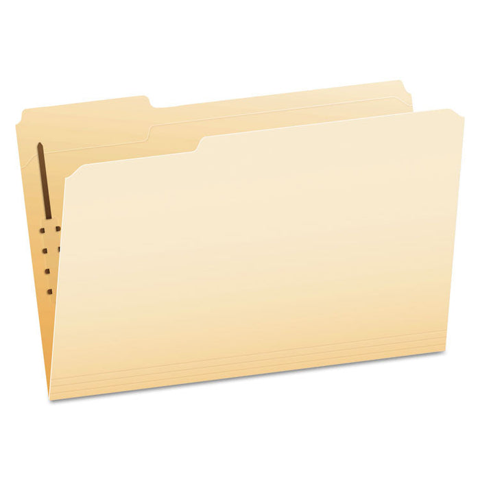 Manila Folders with One Fastener, 1/3-Cut Tabs, Legal Size, 50/Box