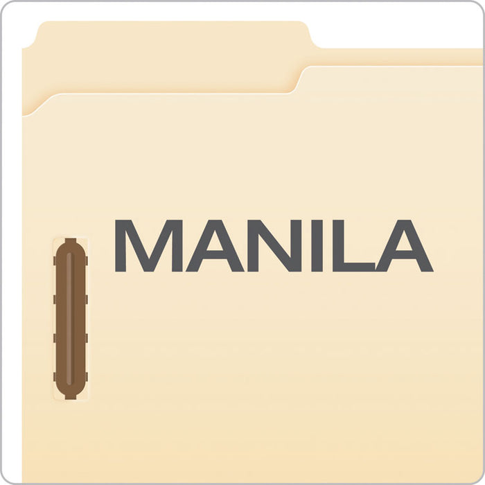 Manila Folders with Two Fasteners, 1/3-Cut Tabs, Legal Size, 50/Box