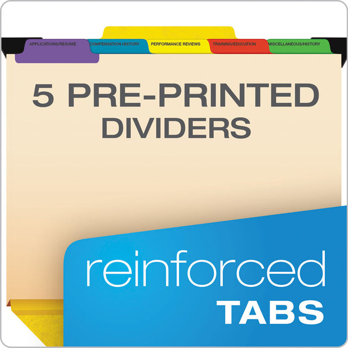 Hanging Style Personnel Folders, 1/3-Cut Tabs, Center Position, Letter Size, Yellow