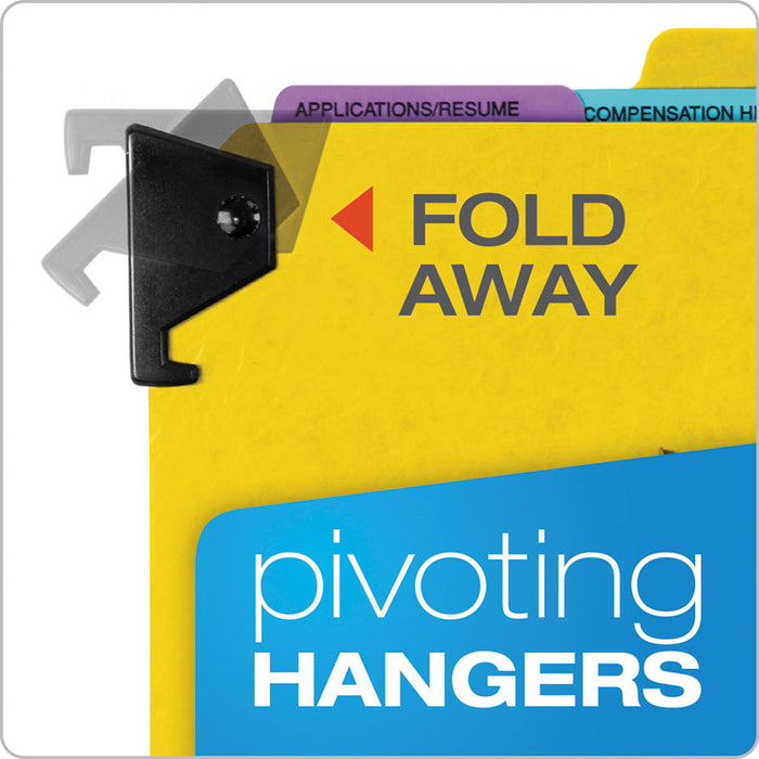 Hanging Style Personnel Folders, 1/3-Cut Tabs, Center Position, Letter Size, Yellow