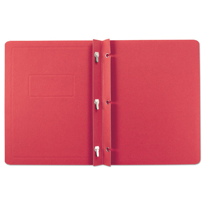 Report Cover, Three-Prong Fastener, 0.5" Capacity, 8.5 x 11, Red/Red, 25/Box