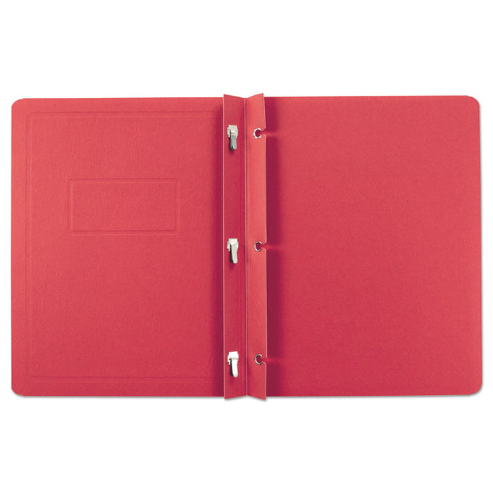Report Cover, Three-Prong Fastener, 0.5" Capacity, 8.5 x 11, Red/Red, 25/Box