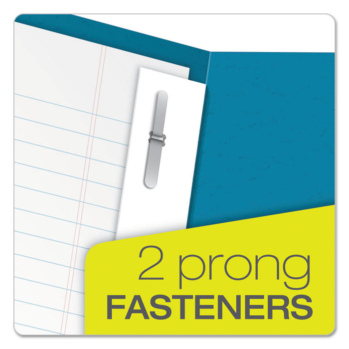 Twin-Pocket Folders with 3 Fasteners, Letter, 1/2" Capacity, Light Blue, 25/Box