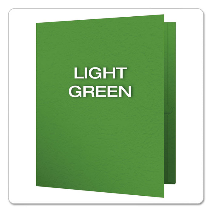 Twin-Pocket Folders with 3 Fasteners, 0.5" Capacity, 11 x 8.5, Green, 25/Box