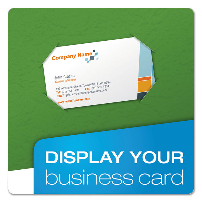 Twin-Pocket Folders with 3 Fasteners, 0.5" Capacity, 11 x 8.5, Green, 25/Box