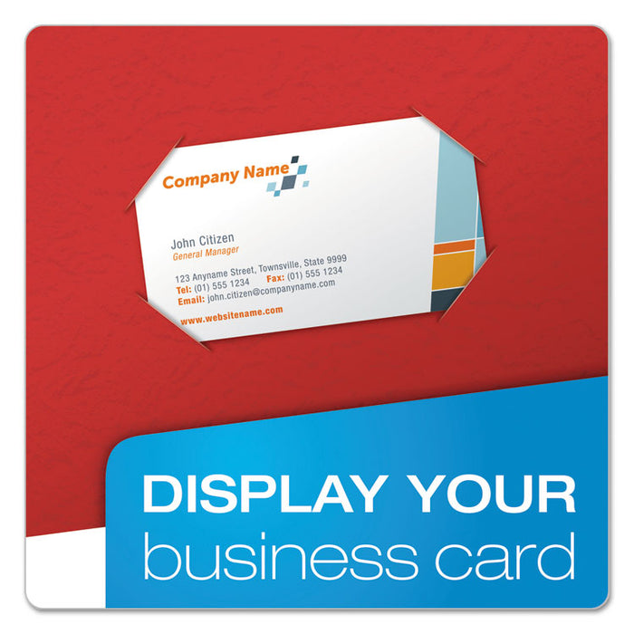 Twin-Pocket Folders with 3 Fasteners, Letter, 1/2" Capacity, Red, 25/Box