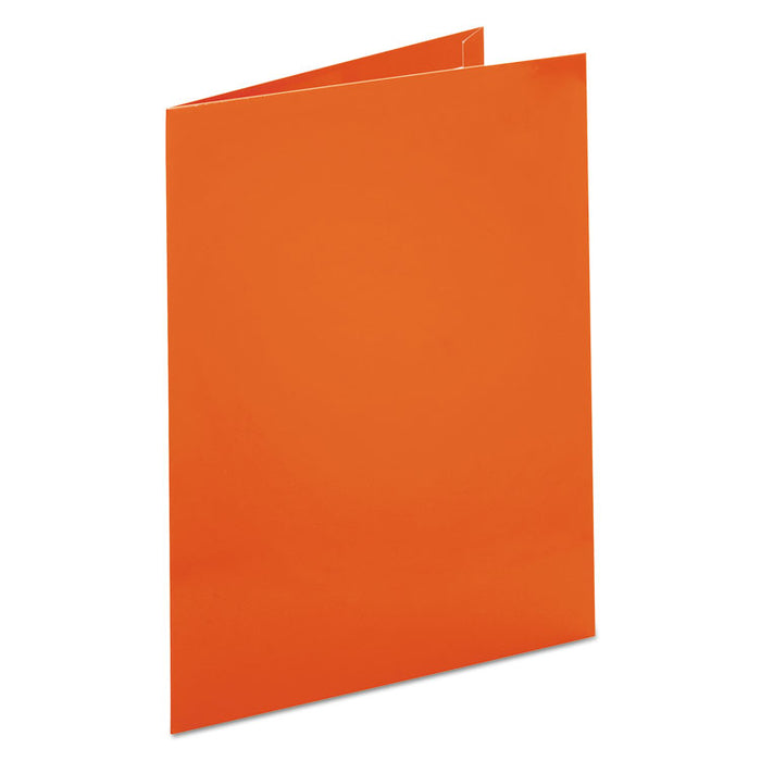 Two-Pocket Laminated Paper Folder, 100-Sheet Capacity, Metallic Copper