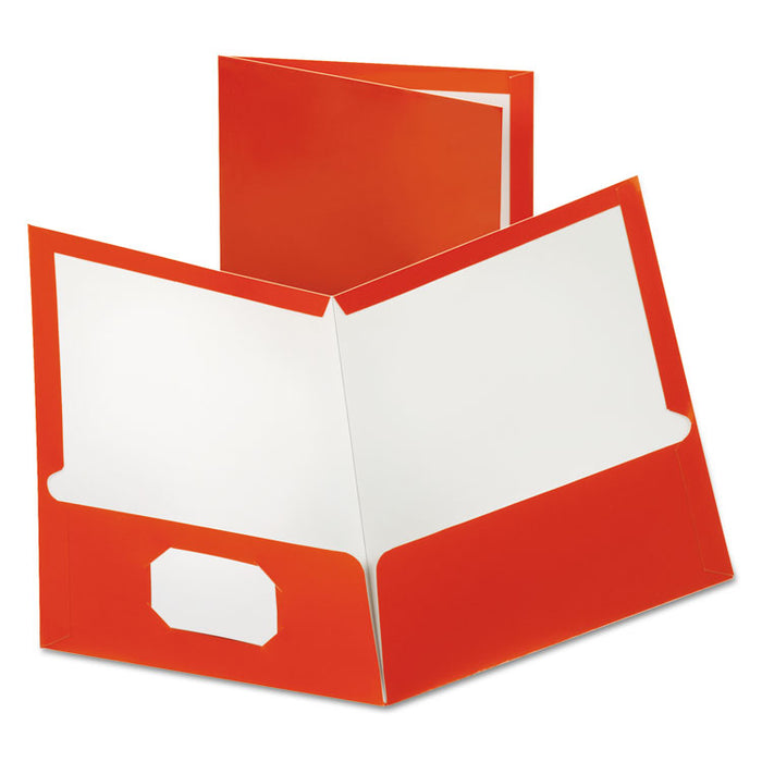 Two-Pocket Laminated Paper Folder, 100-Sheet Capacity, Metallic Copper