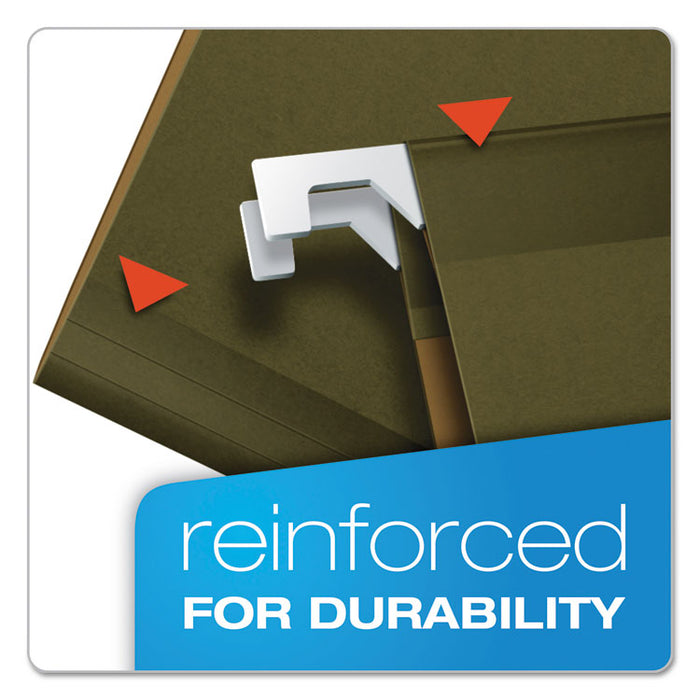 Reinforced Hanging File Folders with Printable Tab Inserts, Legal Size, 1/3-Cut Tabs, Standard Green, 25/Box