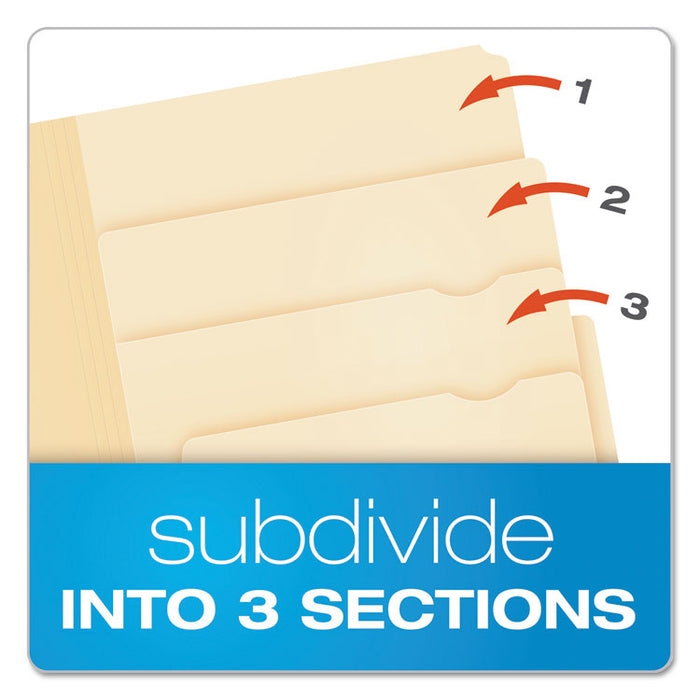 Divide It Up File Folders, 1/2-Cut Tabs, Letter Size, Manila, 24/Pack