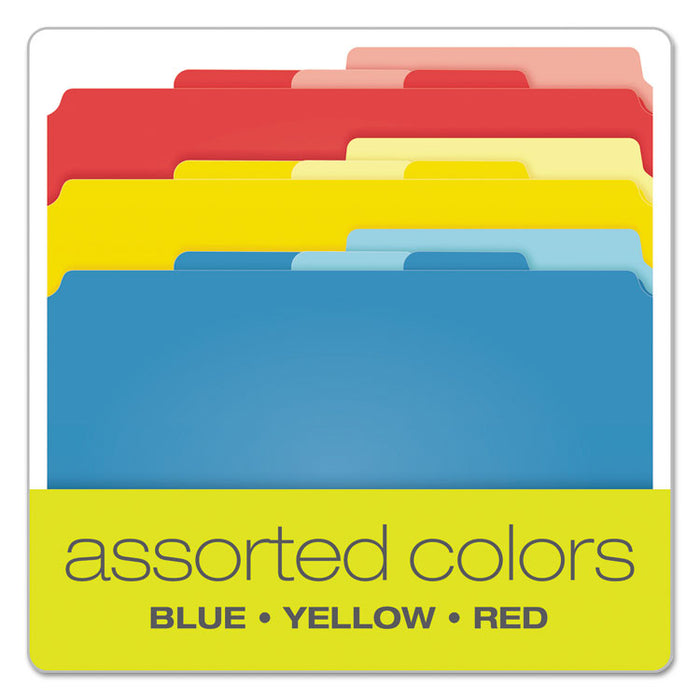 Divide It Up File Folders, 1/2-Cut Tabs, Letter Size, Assorted, 24/Pack