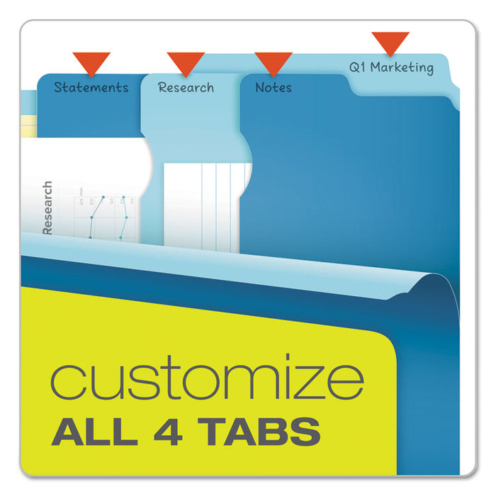 Divide It Up File Folders, 1/2-Cut Tabs, Letter Size, Assorted, 12/Pack