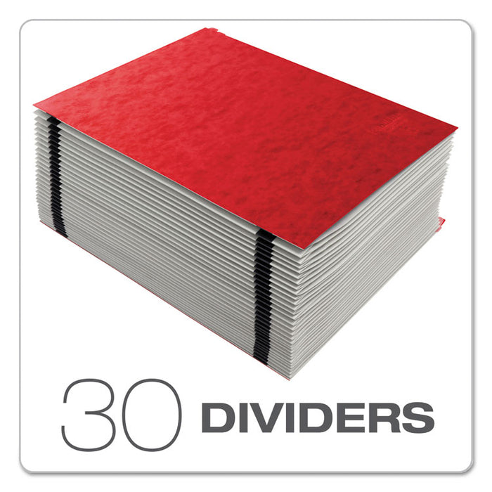Expanding Desk File, 31 Dividers, Date Index, Letter Size, Red Cover