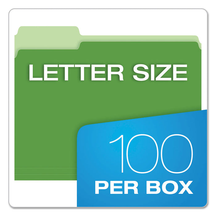 CutLess File Folders, 1/3-Cut Tabs: Assorted, Letter Size, Assorted Colors, 100/Box