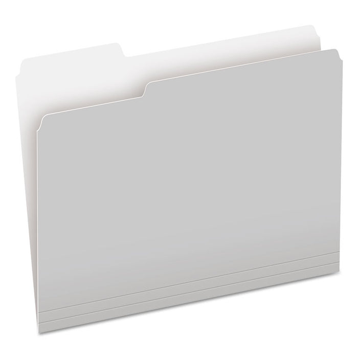 Colored File Folders, 1/3-Cut Tabs: Assorted, Letter Size, Gray/Light Gray, 100/Box