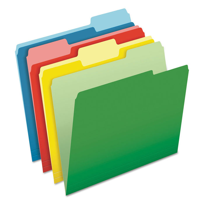 CutLess/WaterShed File Folders, 1/3-Cut Tabs, Letter Size, Assorted, 100/Box