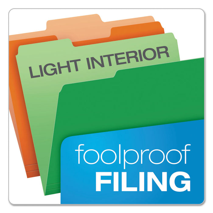 Double Stuff File Folders, 1/3-Cut Tabs, Letter Size, Assorted, 50/Pack