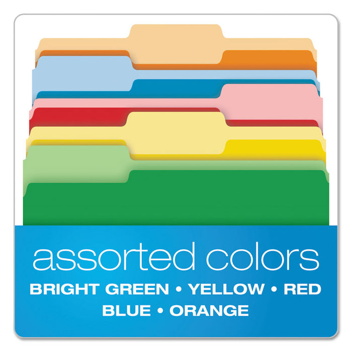 Double Stuff File Folders, 1/3-Cut Tabs, Letter Size, Assorted, 50/Pack