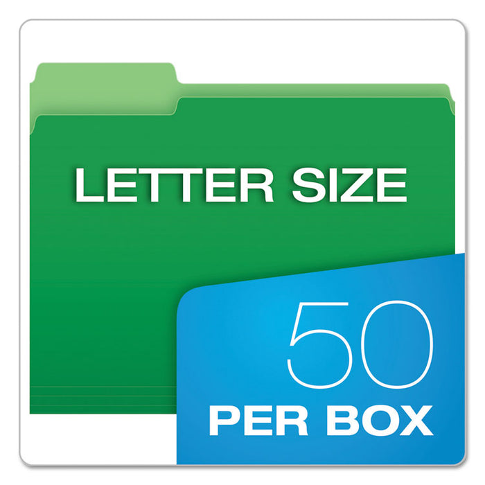 Double Stuff File Folders, 1/3-Cut Tabs, Letter Size, Assorted, 50/Pack
