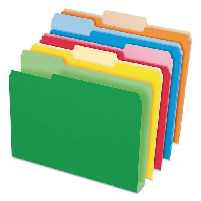 Double Stuff File Folders, 1/3-Cut Tabs, Letter Size, Assorted, 50/Pack