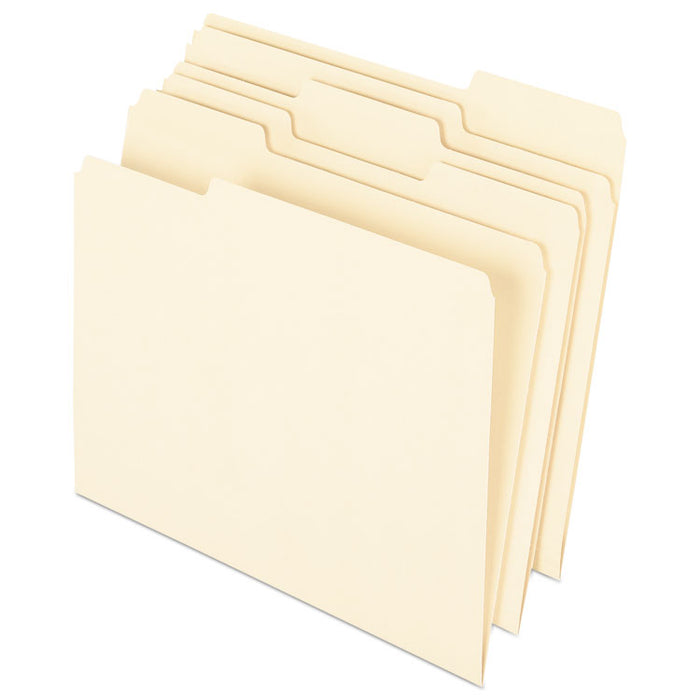 Earthwise by 100% Recycled Manila File Folders, 1/3-Cut Tabs, Letter Size, 100/Box