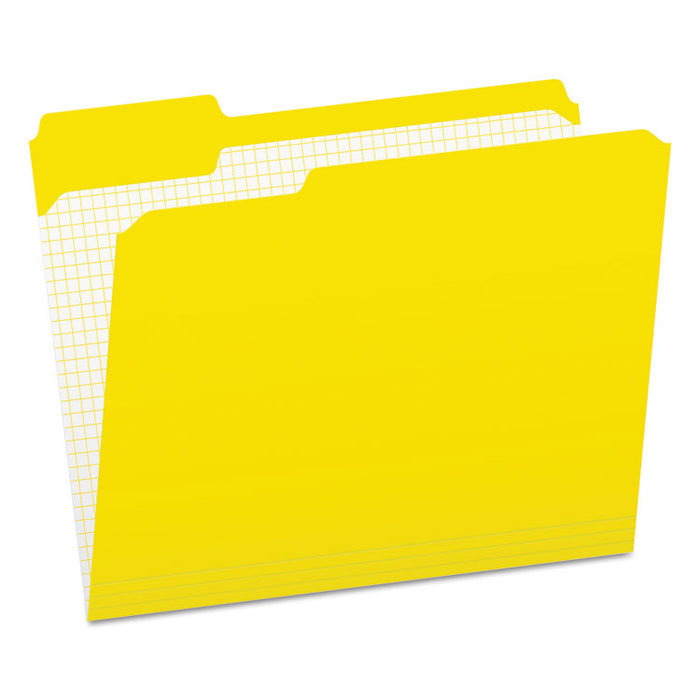 Double-Ply Reinforced Top Tab Colored File Folders, 1/3-Cut Tabs: Assorted, Letter Size, 0.75" Expansion, Yellow, 100/Box