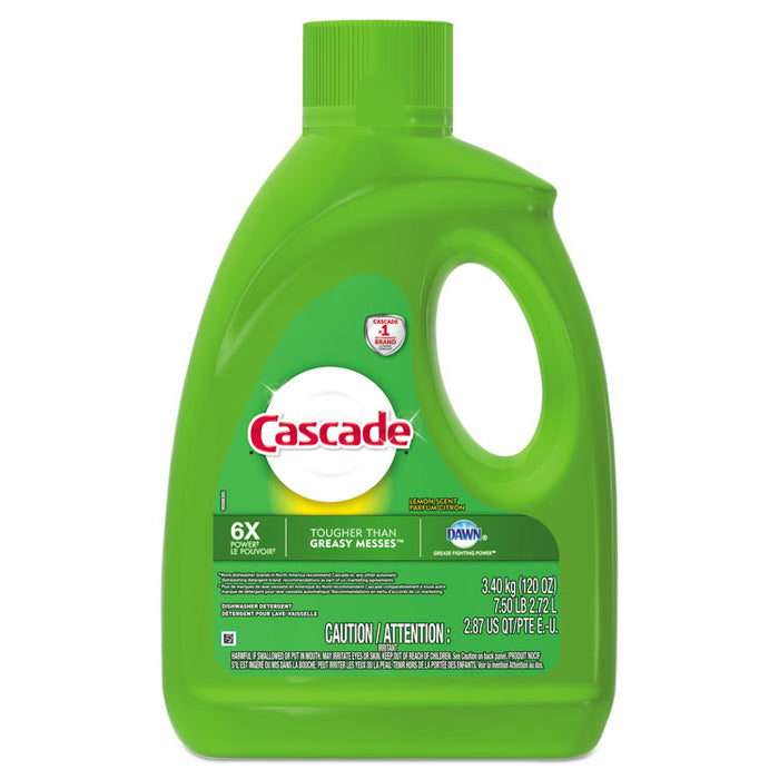 Dishwasher Gel with Dawn, Lemon, 120 oz Bottle, 4/Carton