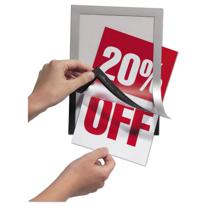 DURAFRAME Sign Holder, 5 1/2" x 8 1/2", Silver, 2/PK