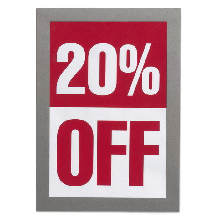 DURAFRAME Sign Holder, 5 1/2" x 8 1/2", Silver, 2/PK