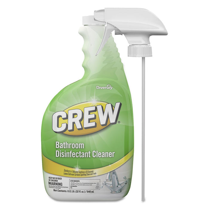 Crew Bathroom Disinfectant Cleaner, Floral Scent, 32 oz Spray Bottle, 4/CT