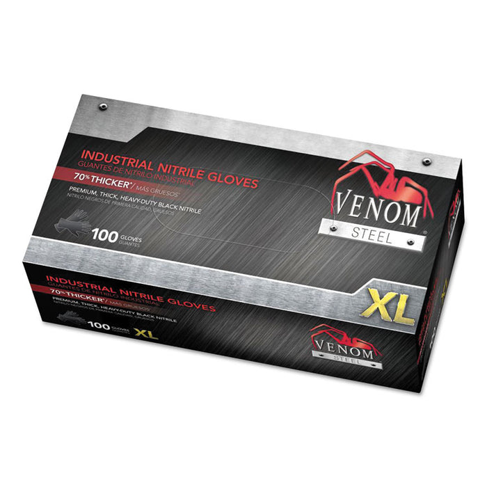 Venom Steel Industrial Nitrile Gloves, Black, X-Large, 100/Box