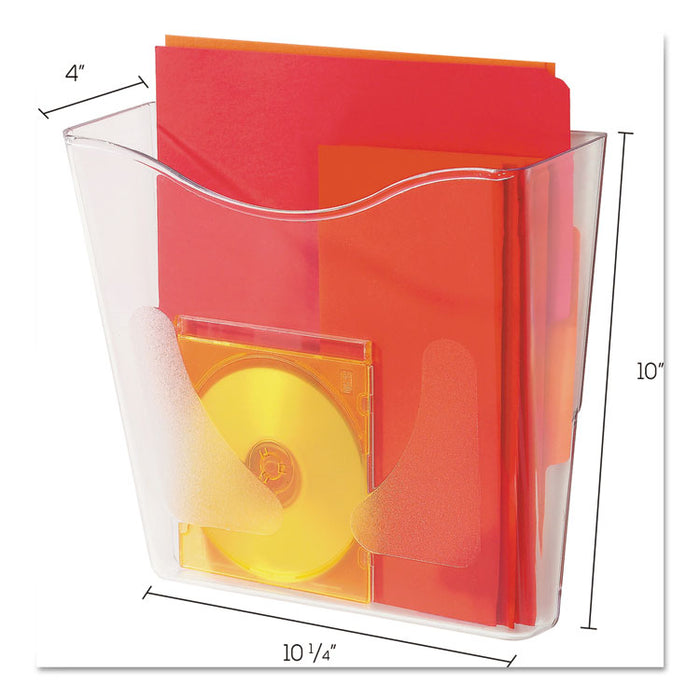 Euro-Style DocuPocket Portrait Wall File, A4/Letter/Magazine/Portfolio Size, 10.25" x 4" x 10", Clear