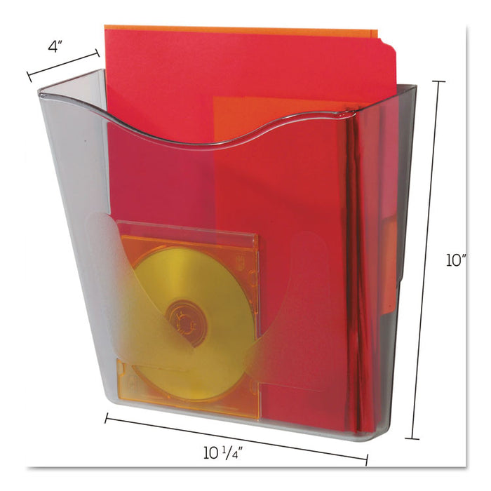 Euro-Style DocuPocket Portrait Wall File, A4/Letter/Magazines/Portfolio Size, 10.25" x 4" x 10", Smoke