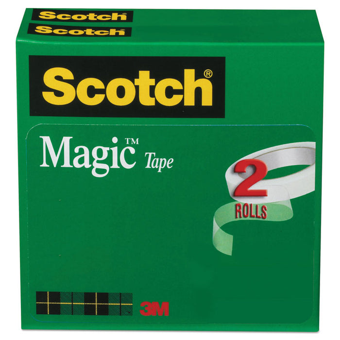 Magic Tape Refill, 3" Core, 0.75" x 72 yds, Clear, 2/Pack