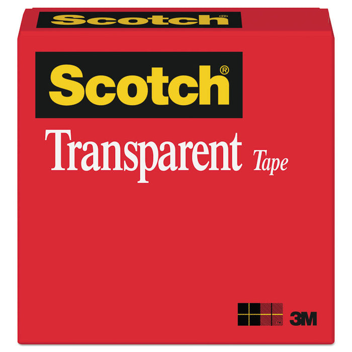 Transparent Tape, 3" Core, 1" x 72 yds, Transparent