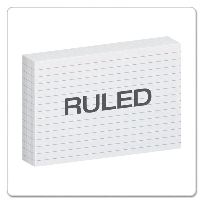 Ruled Index Cards, 4 x 6, White, 100/Pack
