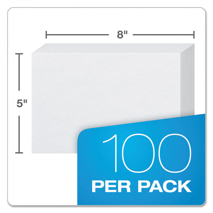 Unruled Index Cards, 5 x 8, White, 100/Pack