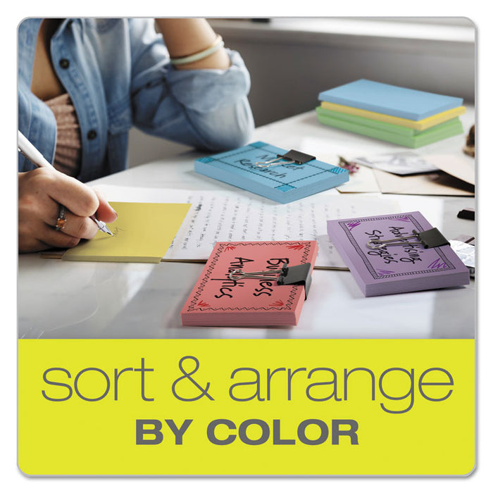 Unruled Index Cards, 4 x 6, Blue, 100/Pack