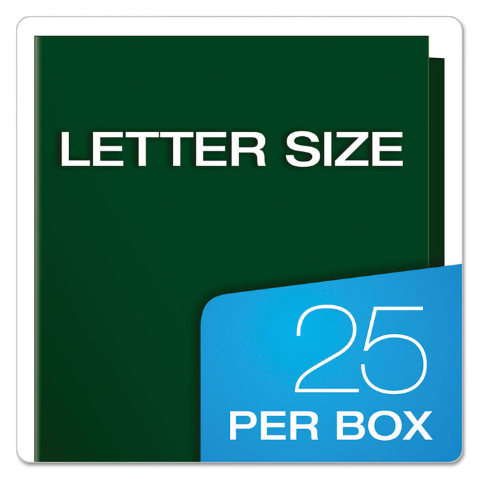 High Gloss Laminated Paperboard Folder, 100-Sheet Capacity, Green, 25/Box
