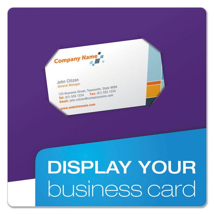 High Gloss Laminated Paperboard Folder, 100-Sheet Capacity, Purple, 25/Box