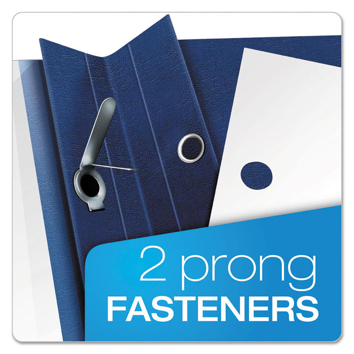 Premium Paper Clear Front Cover, 3 Fasteners, Letter,  Blue, 25/Box