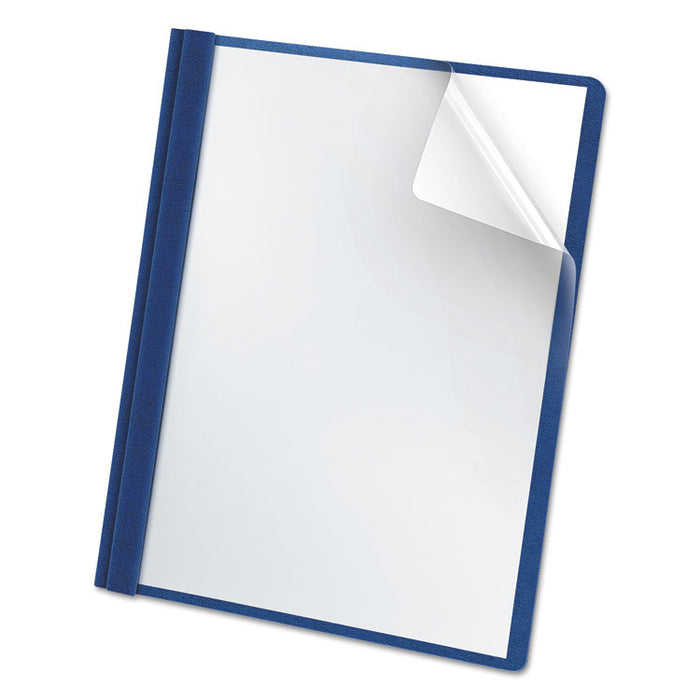 Premium Paper Clear Front Cover, 3 Fasteners, Letter,  Blue, 25/Box
