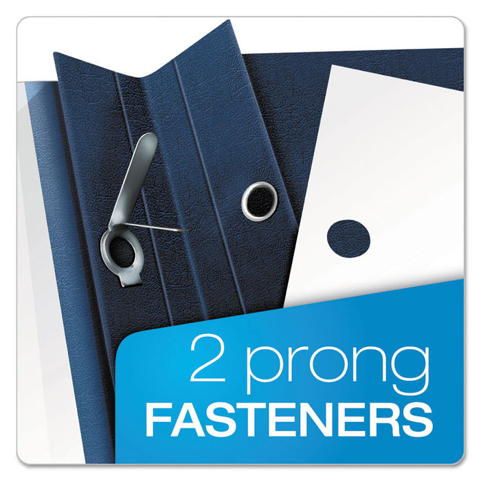 Premium Paper Clear Front Cover, 3 Fasteners, Letter, Blue, 25/Box
