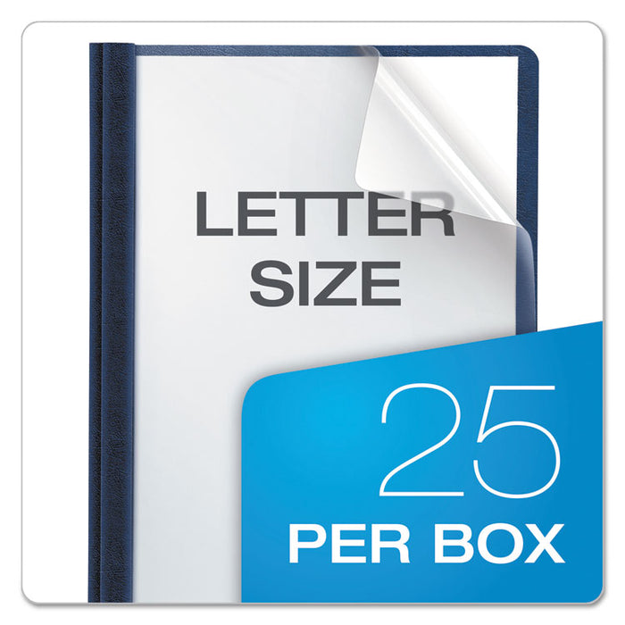 Premium Paper Clear Front Cover, 3 Fasteners, Letter, Blue, 25/Box