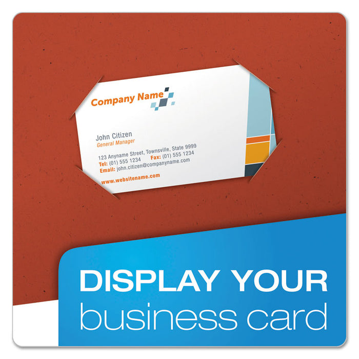 Earthwise by Oxford 100% Recycled Paper Twin-Pocket Portfolio, 100-Sheet Capacity, 11 x 8.5, Red, 25/Box