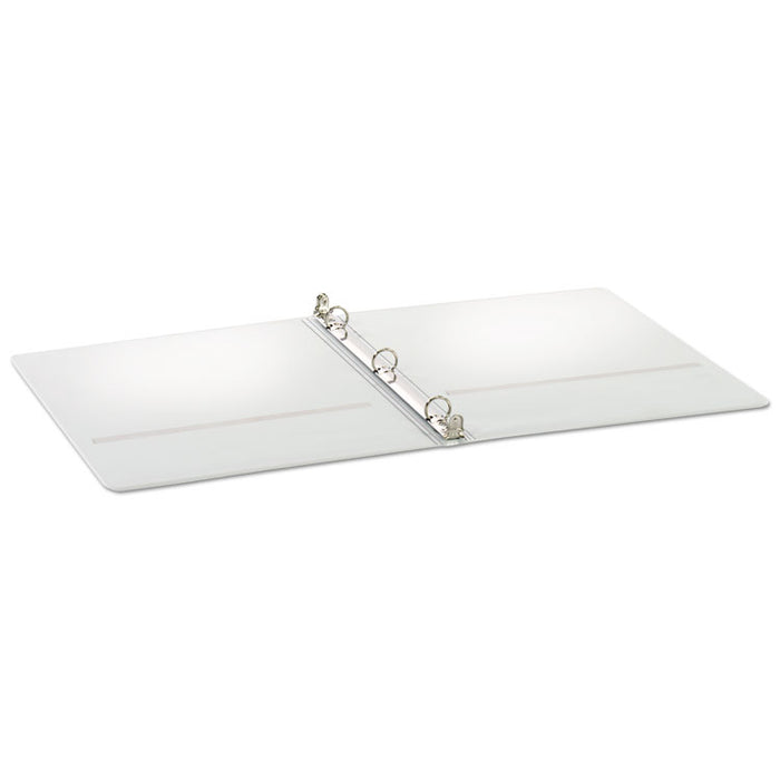 Treated Binder ClearVue Locking Round Ring Binder, 3 Rings, 0.63" Capacity, 11 x 8.5, White