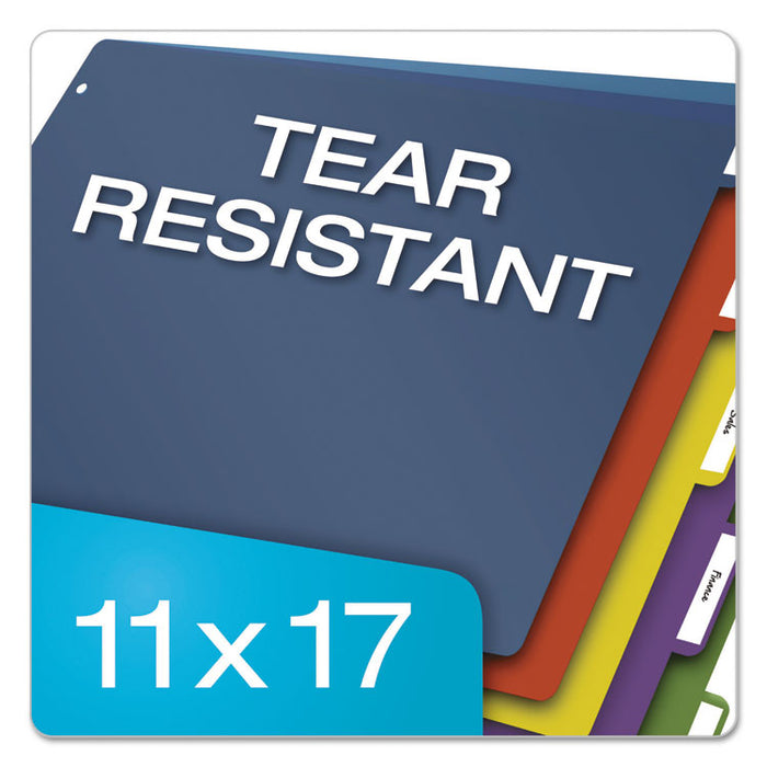 Tabloid-Size Poly Index Divider, 5-Tab, 11 x 17, Assorted, 1 Set